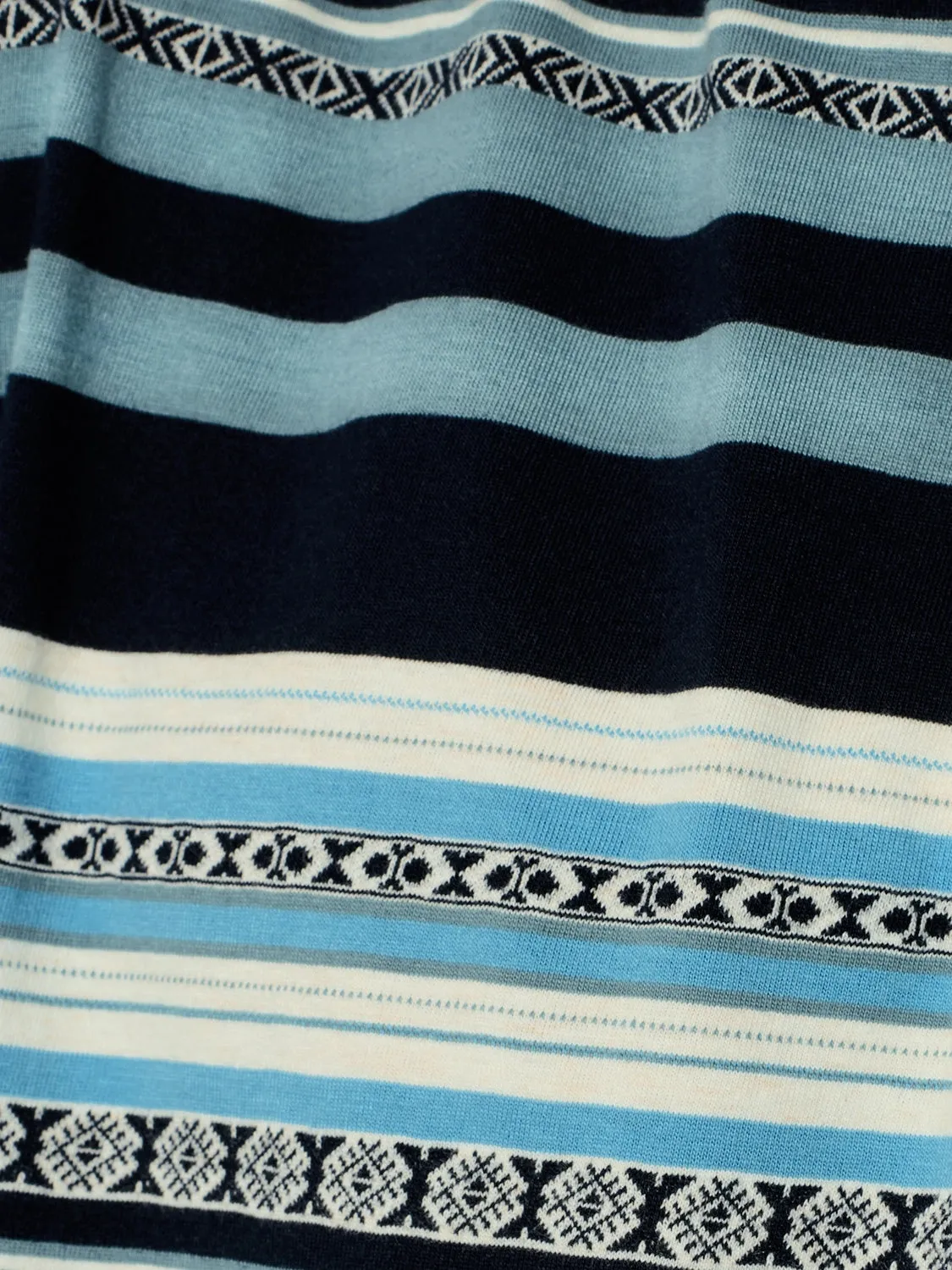 NO EXCESS MULTI STRIPE PRINT CREWNECK T-SHIRT 23350352
