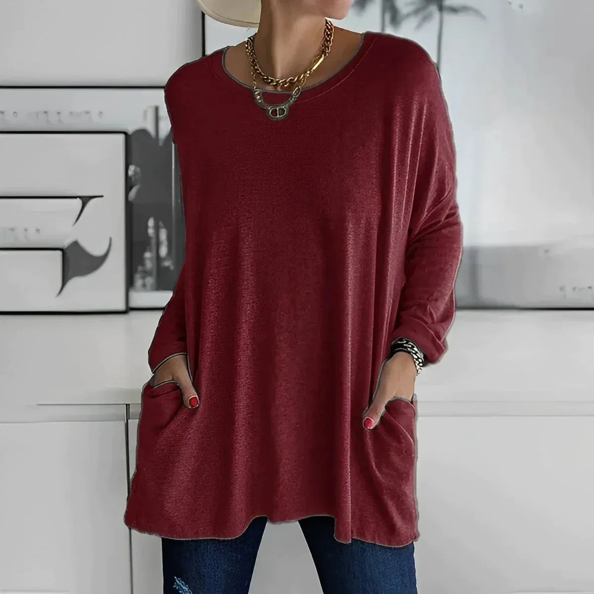 Nora® | Long Sleeve T-Shirt With Pockets