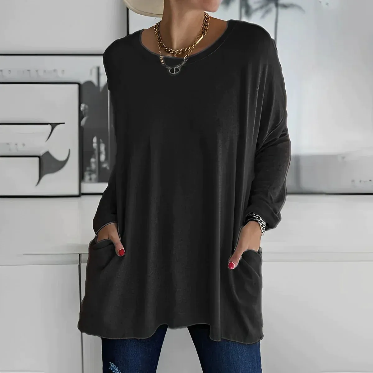 Nora® | Long Sleeve T-Shirt With Pockets