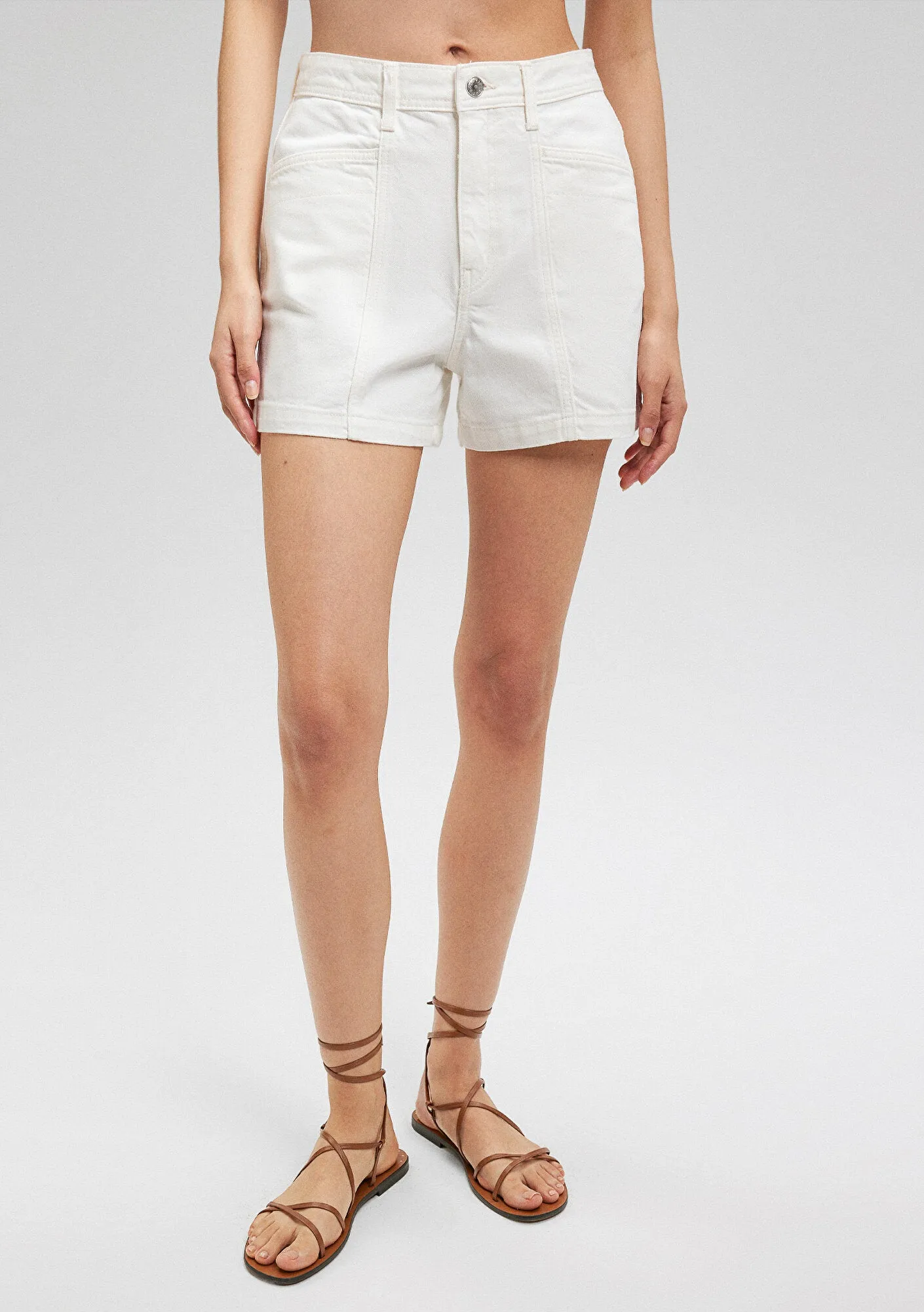 Nova White Denim Jean Shorts