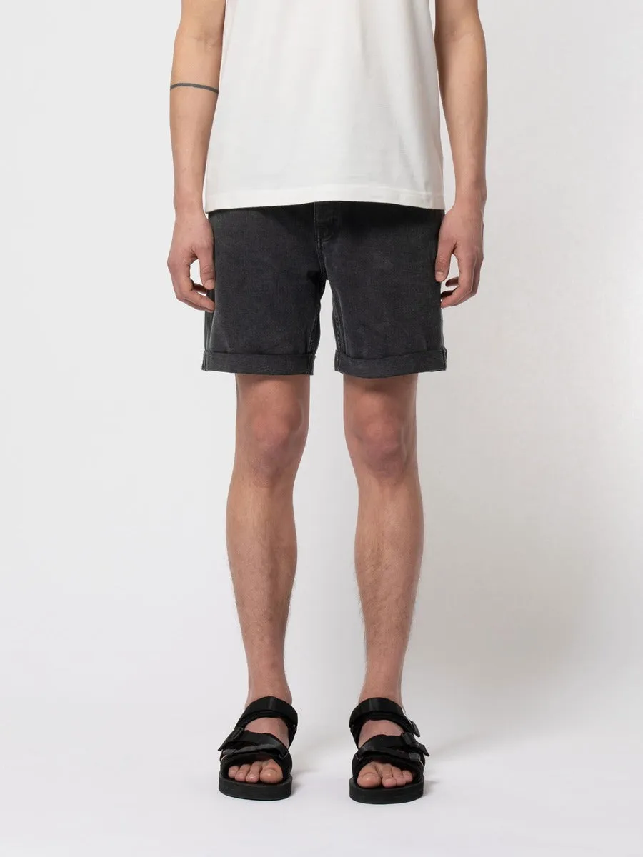 【Nudie Jeans】Josh Shorts Black Water／12.5oz／有機棉 水洗牛仔短褲