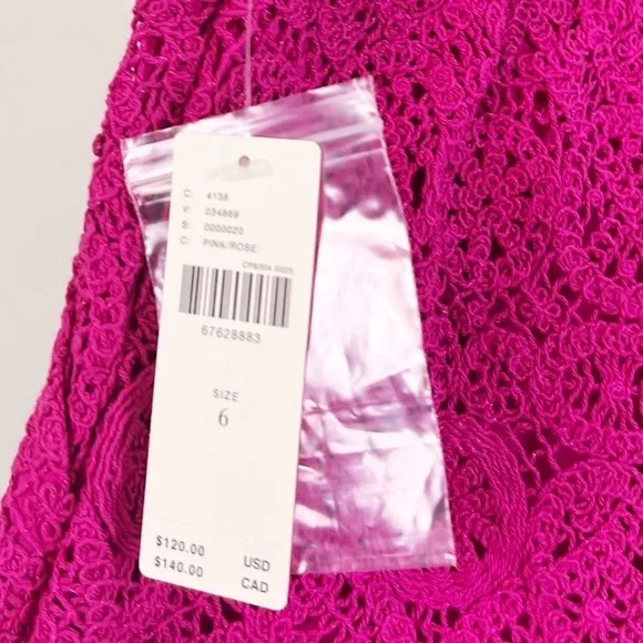 NWT Anthropologie Maeve Eyelet Crochet High Rise Shorts in Pink