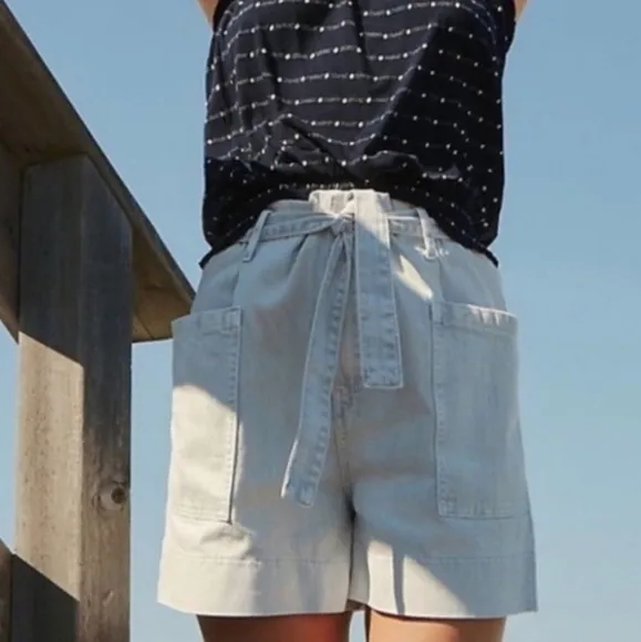 NWT Anthropologie Pilcro &amp; Letterpress Slim Boyfriend High Waisted Tie Shorts
