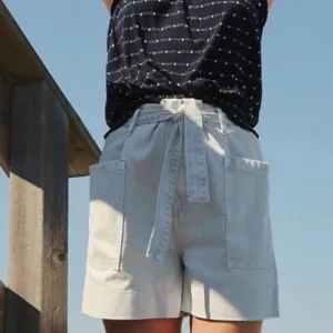 NWT Anthropologie Pilcro &amp; Letterpress Slim Boyfriend High Waisted Tie Shorts