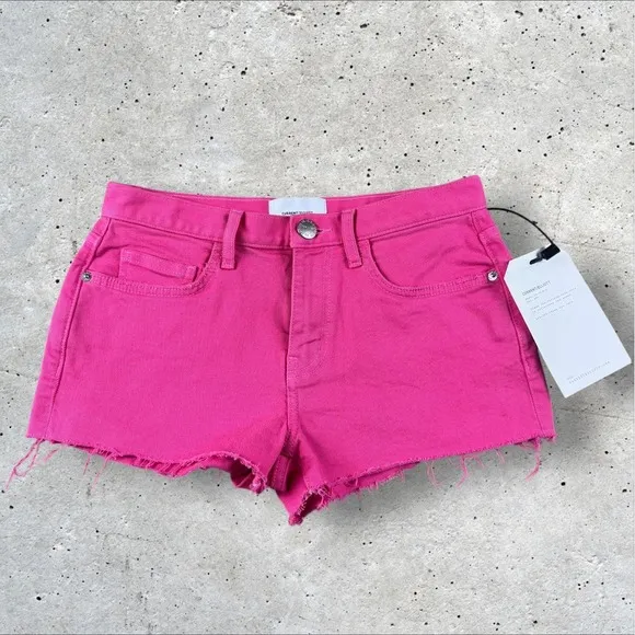 NWT Current/Elliott The Boyfriend Cutoff Denim Shorts, Fandango Pink - Size 23
