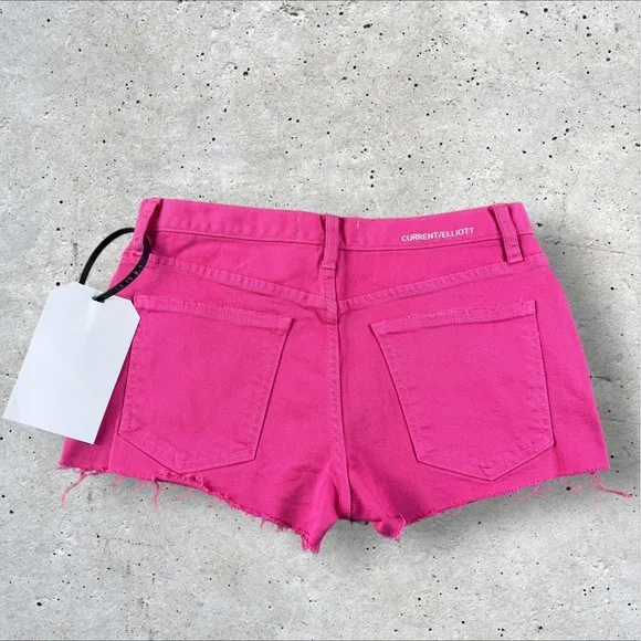 NWT Current/Elliott The Boyfriend Cutoff Denim Shorts, Fandango Pink - Size 23