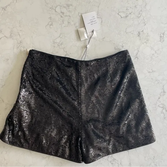 NWT Generation Love Bridget Sequin Shorts in Black Sz 8 $215
