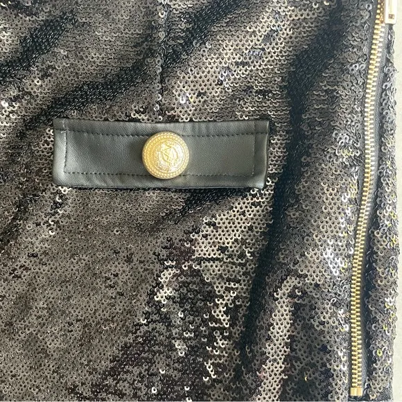 NWT Generation Love Bridget Sequin Shorts in Black Sz 8 $215