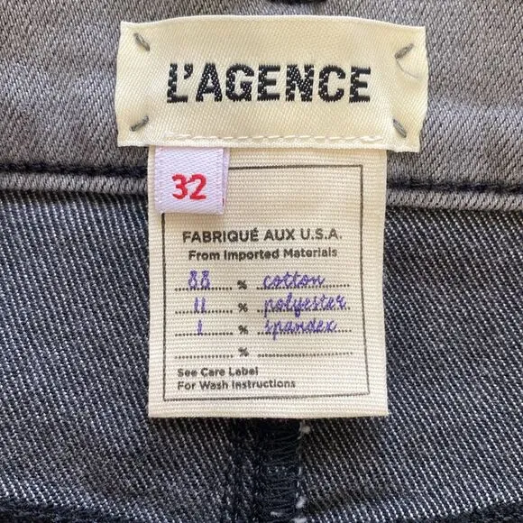 NWT L’AGENCE Paris Audrey Mid Rise Shorts Women’s Size 32 Grey Frayed 3” Inseam