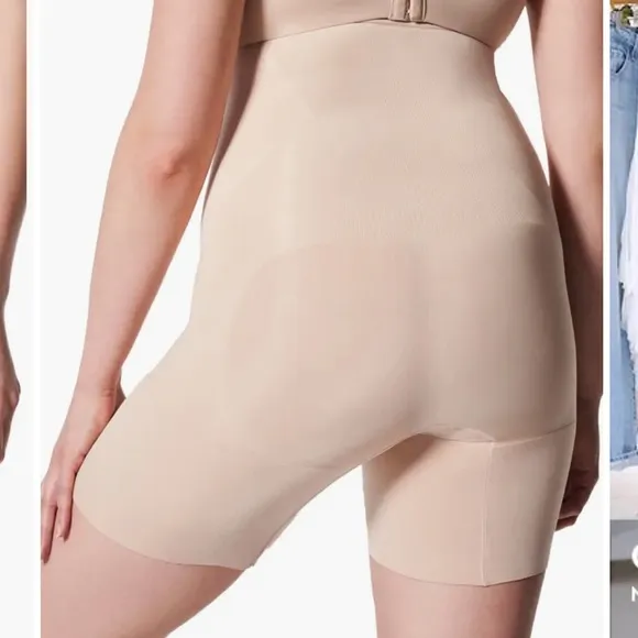 NWT SPANX women’s oncore high waisted mid thigh shorts size large Shapewear nude