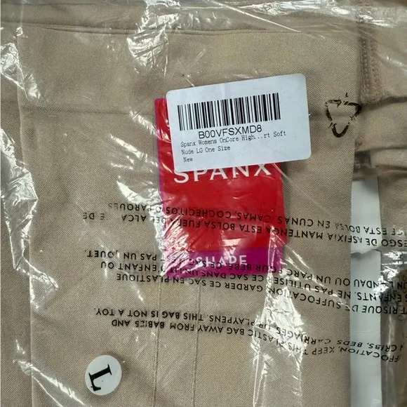 NWT SPANX women’s oncore high waisted mid thigh shorts size large Shapewear nude
