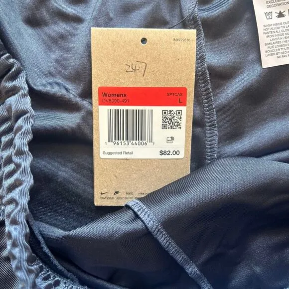 NWT Women's Nike Sportswear Circa 96 High-Waisted Breakaway Shorts Blue Size L