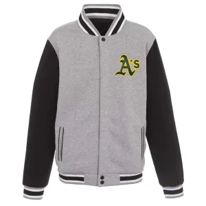 Oakland Athletics Gray and Black Varsity Wool Jacket