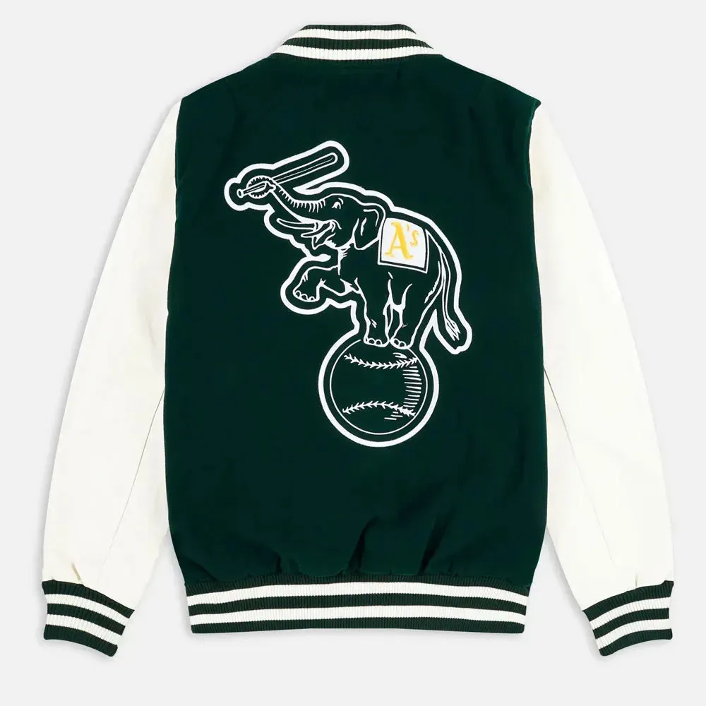 Oakland Athletics Green and White Varsity Jacket
