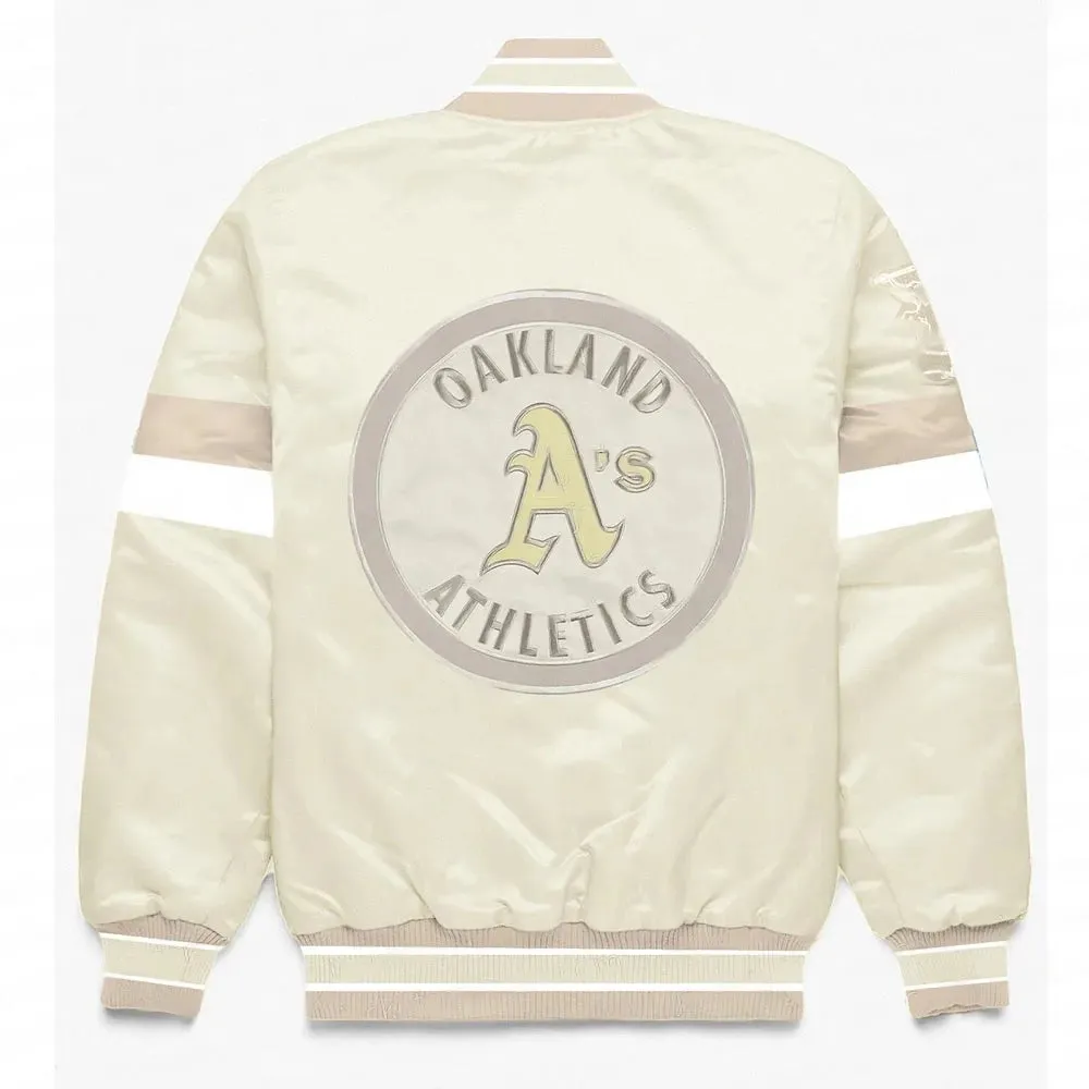 Oakland Athletics Home Game Pearl Varsity Satin Jacket