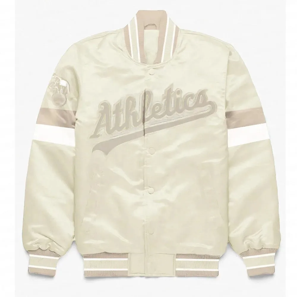 Oakland Athletics Home Game Pearl Varsity Satin Jacket