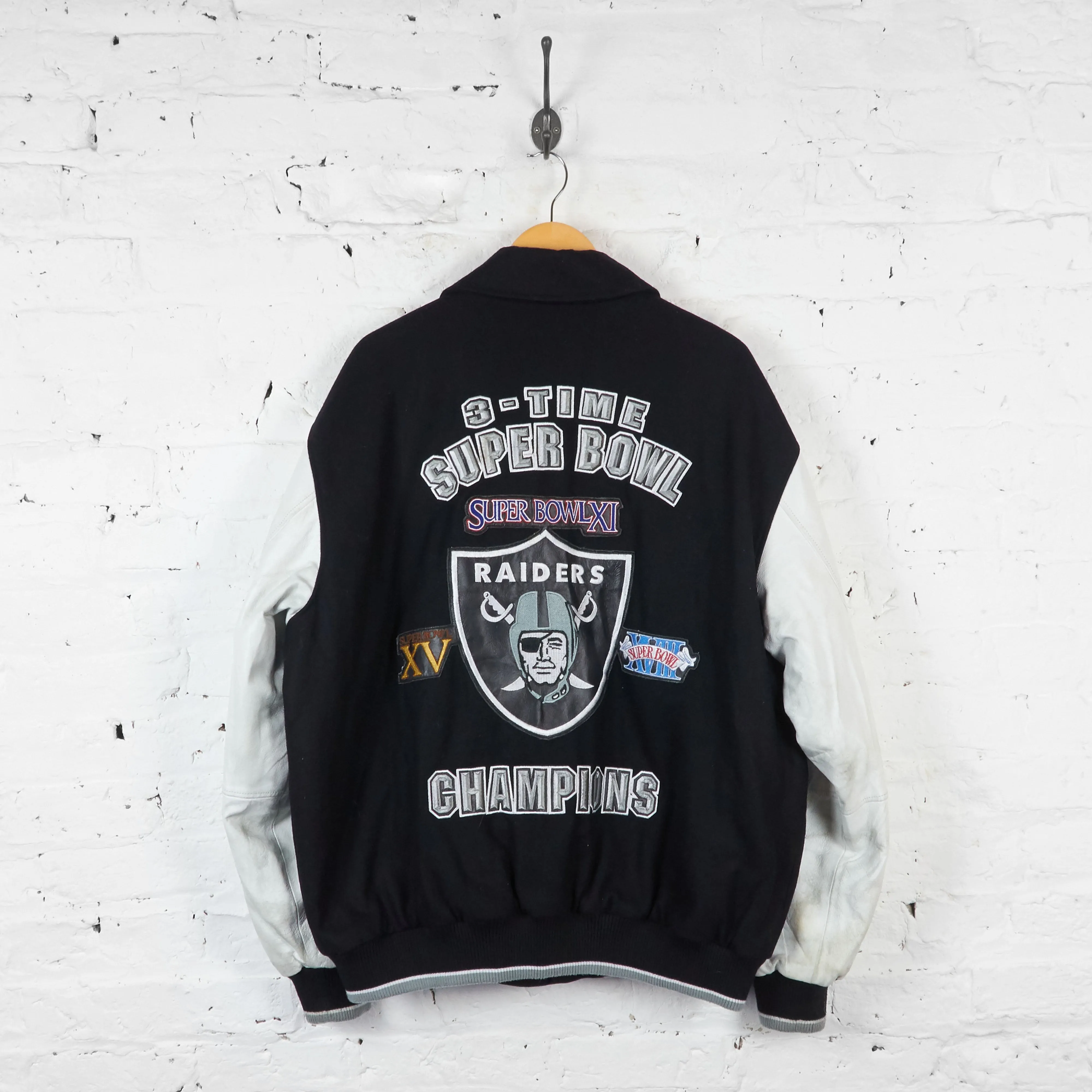 Oakland Raiders Superbowl Varsity Jacket - Black - XL