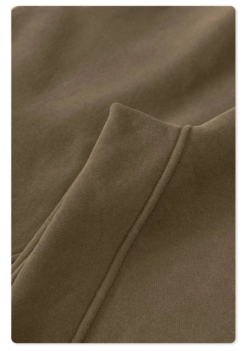 Obsidian Phoenix Luxury 345gsm Fleece Straight Pants - Unisex Loose-Fit Solid Sport Trousers