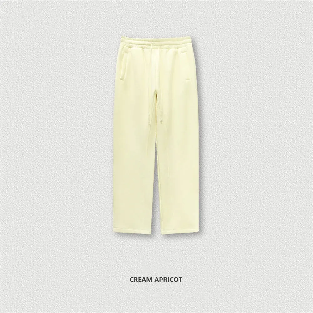 Obsidian Phoenix Luxury 345gsm Fleece Straight Pants - Unisex Loose-Fit Solid Sport Trousers