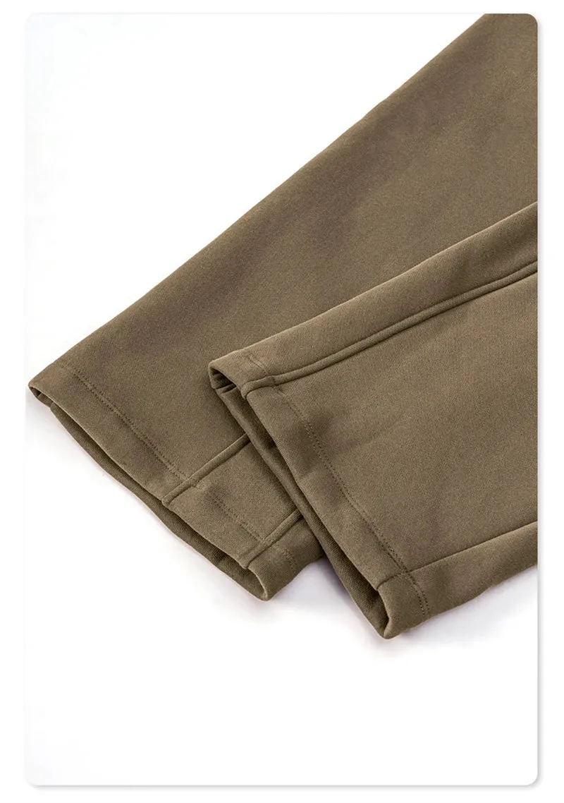 Obsidian Phoenix Luxury 345gsm Fleece Straight Pants - Unisex Loose-Fit Solid Sport Trousers
