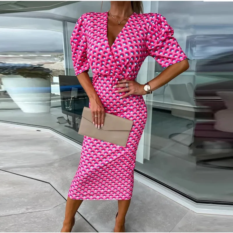 Odalisma® | Elegant Slim Party Dress With Graphic Print