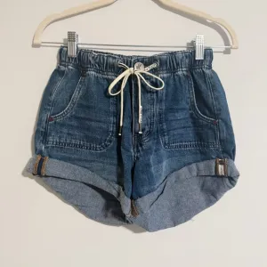 One Teaspoon - Drawstring High Waisted Shabbies Bandit Denim Shorts