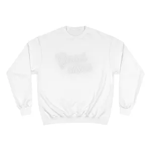 Onward   North "Good Vibes" White-on-White Sweatshirt | Champion Eco Crewneck for Effortless Comfort