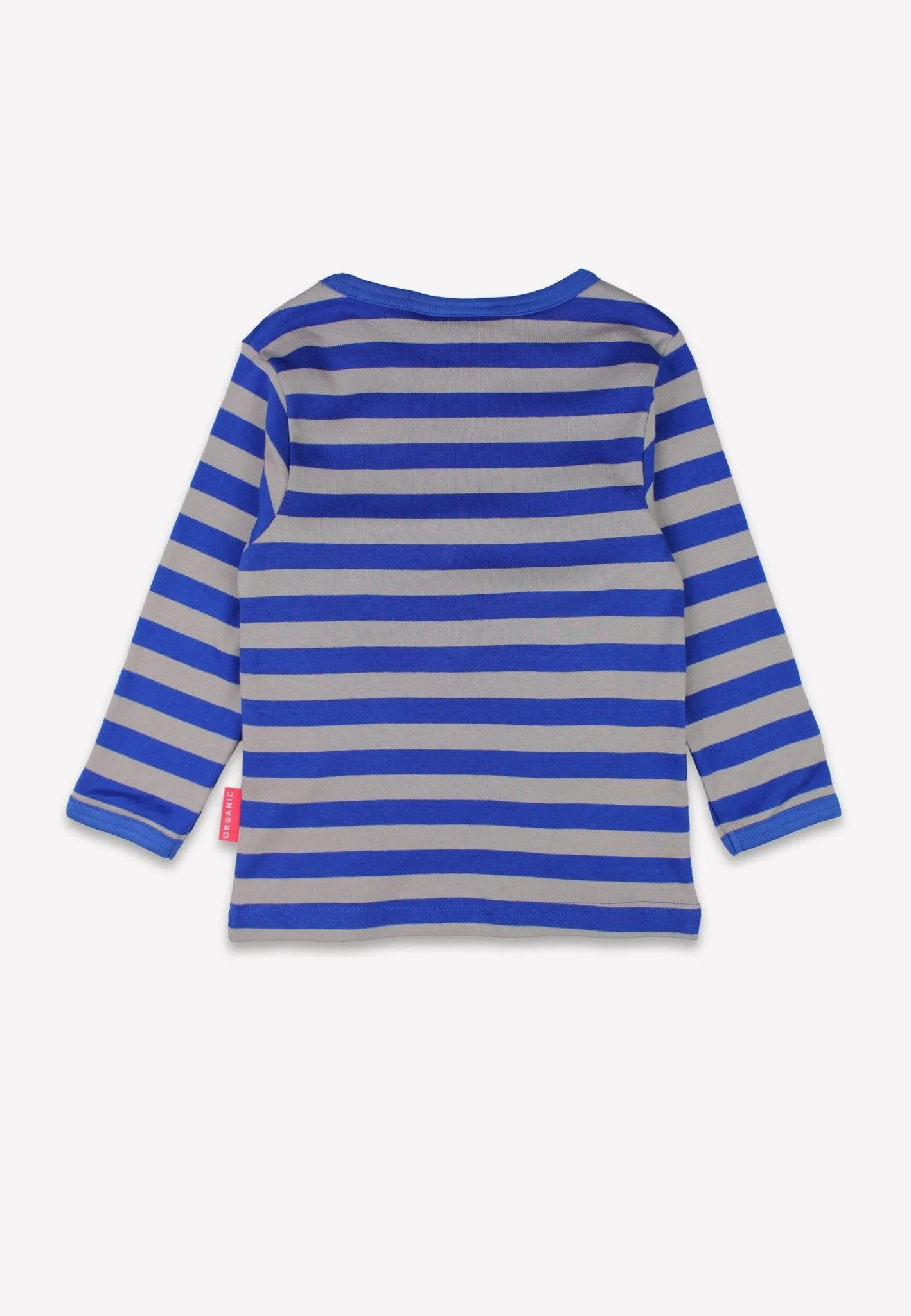 Organic Blue Fire Engine Applique Long-Sleeved T-Shirt