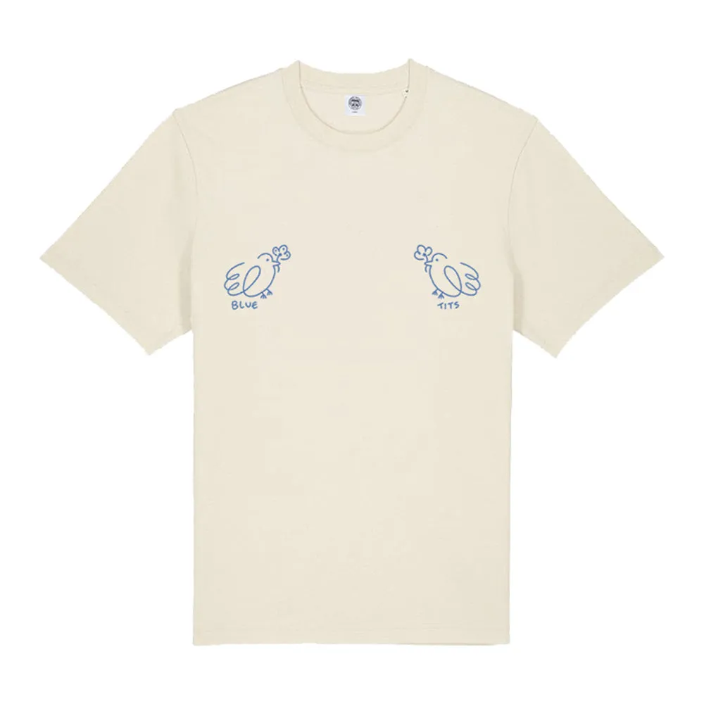 Other Side Store 'Blue Tits' Tee - Off White