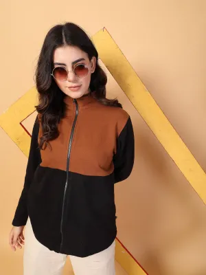 Oversized Fleece Polo Zipper Sweatshirt