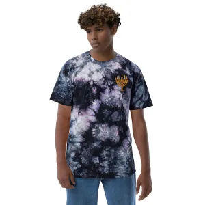 Oversized tie-dye Menorah print t-shirt