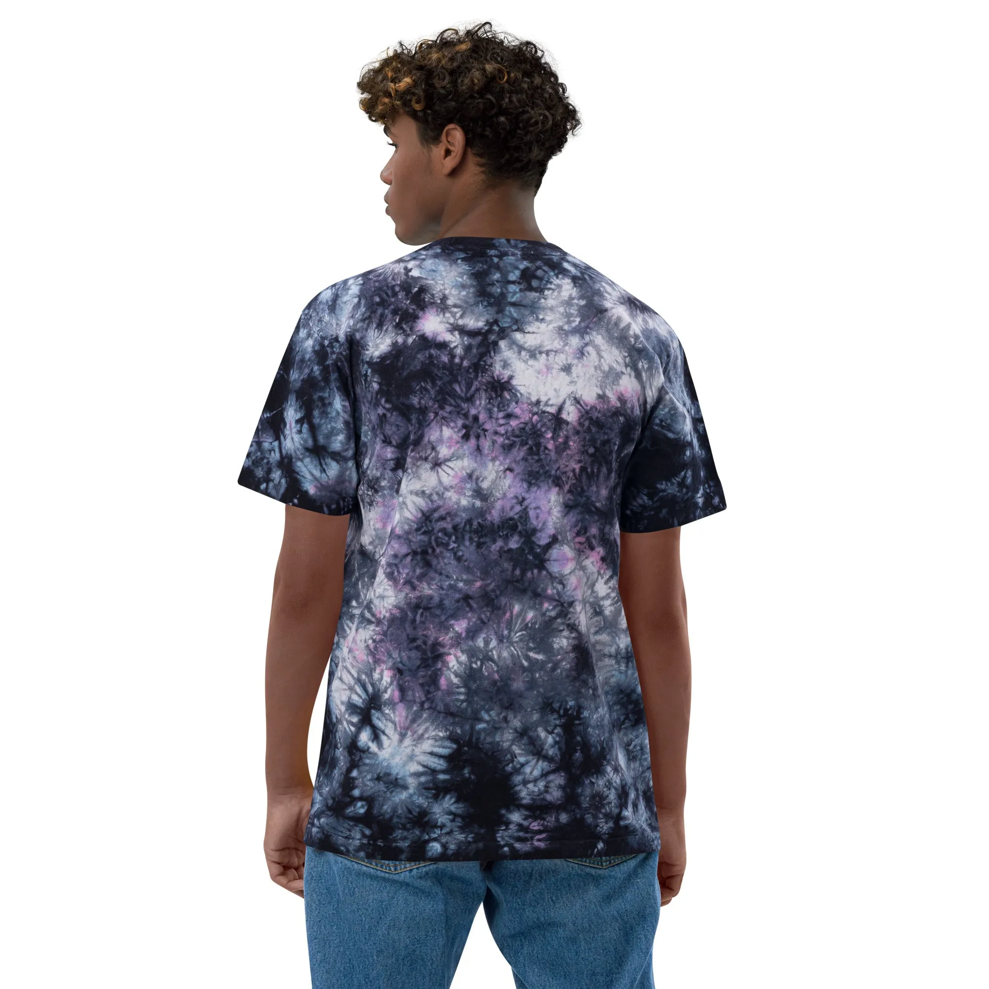 Oversized tie-dye Menorah print t-shirt