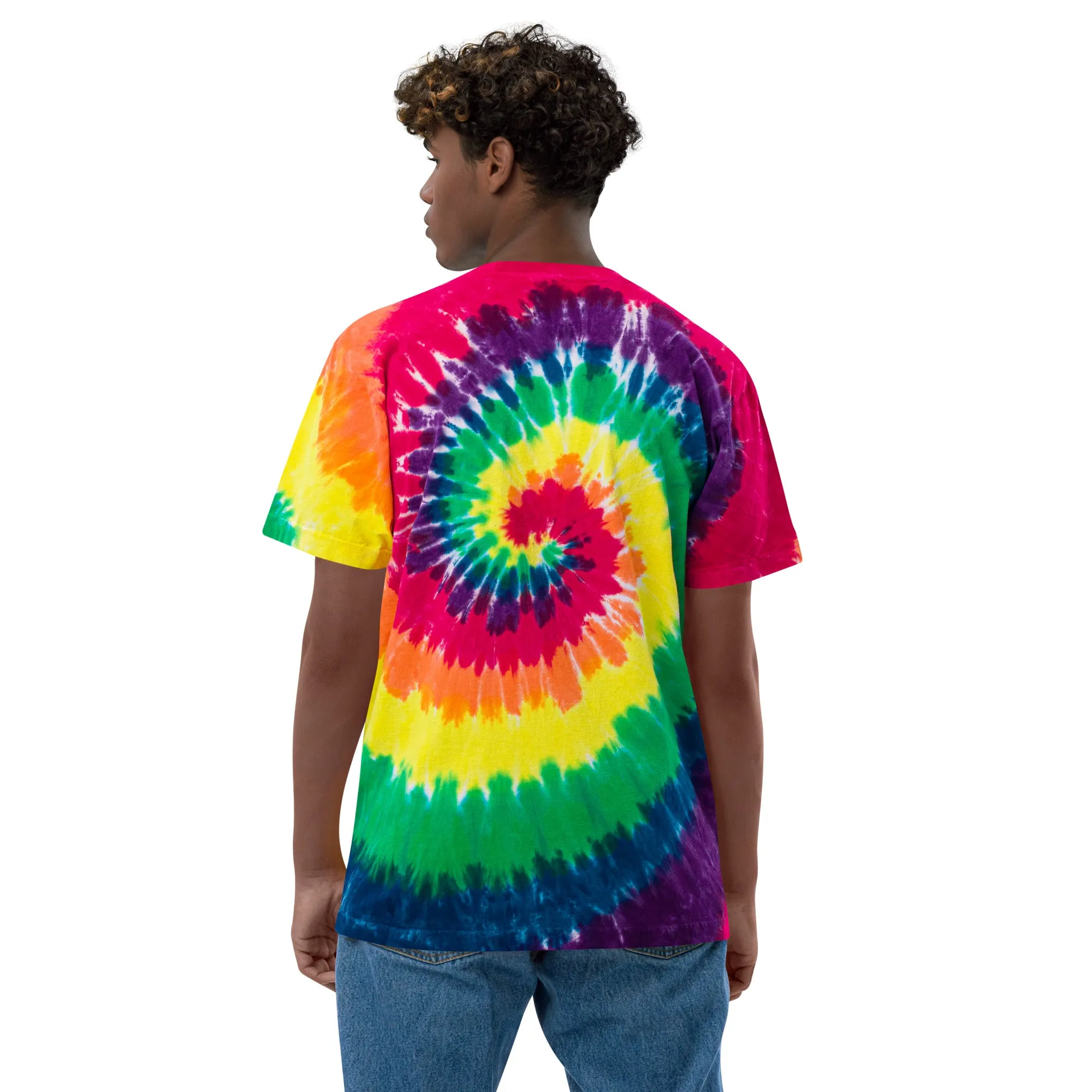 Oversized tie-dye Menorah print t-shirt