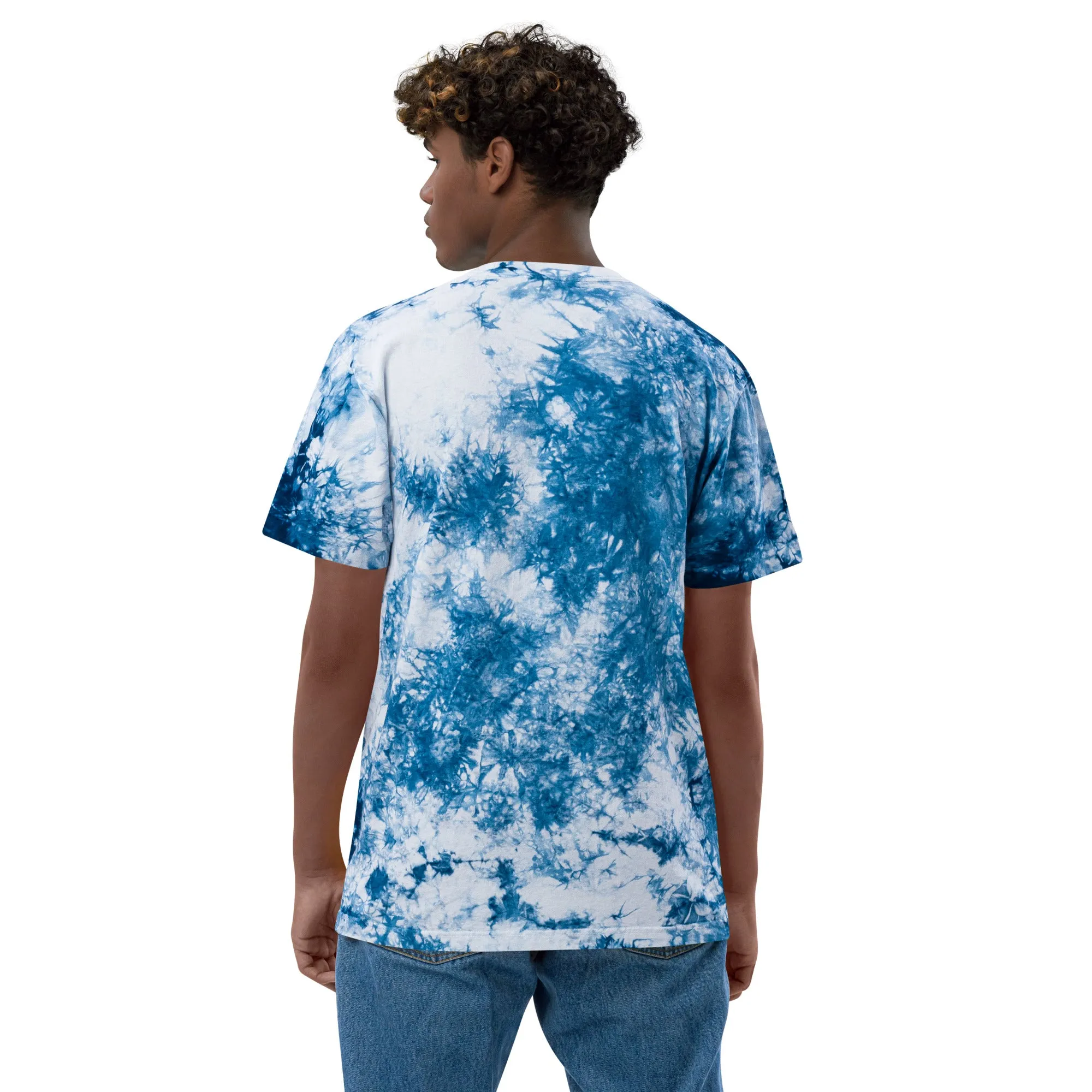 Oversized tie-dye Menorah print t-shirt