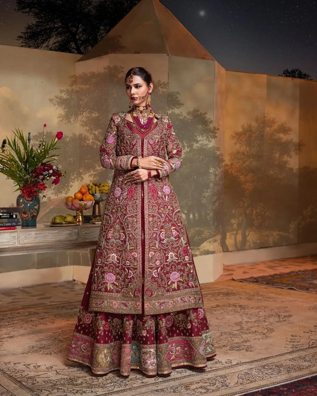 Pakistani Bridal Lehenga with Open Jacket Shirt Dress