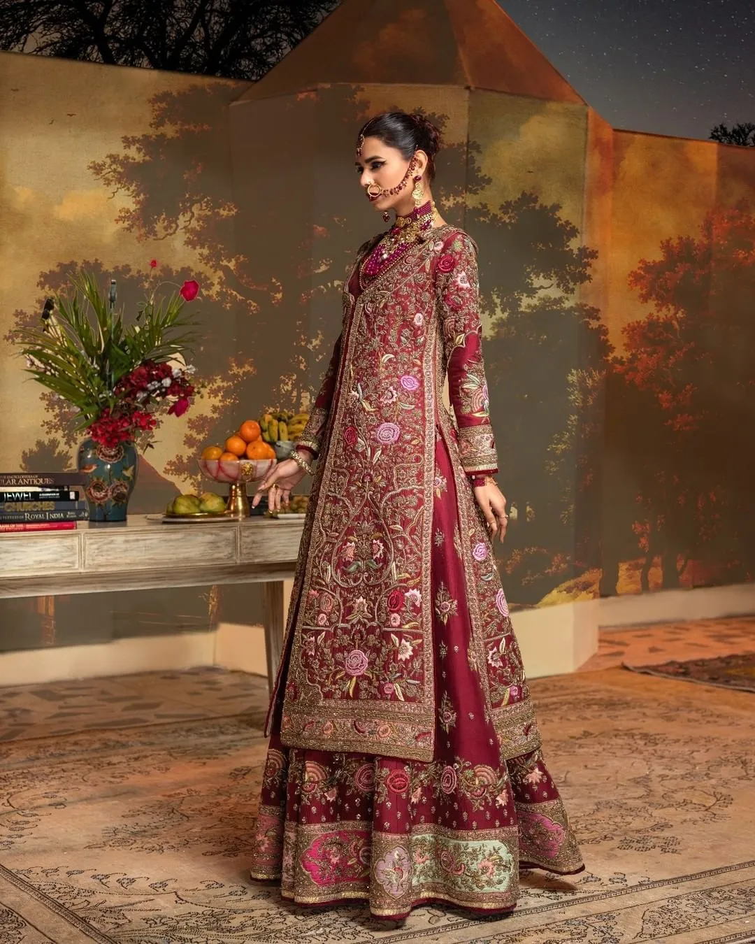 Pakistani Bridal Lehenga with Open Jacket Shirt Dress
