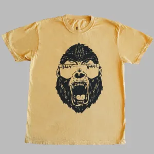 PARTY GORILLA T-SHIRT - MUSTARD
