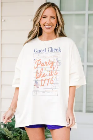 Party Like It's 1776 Boyfriend Tee, Ivory