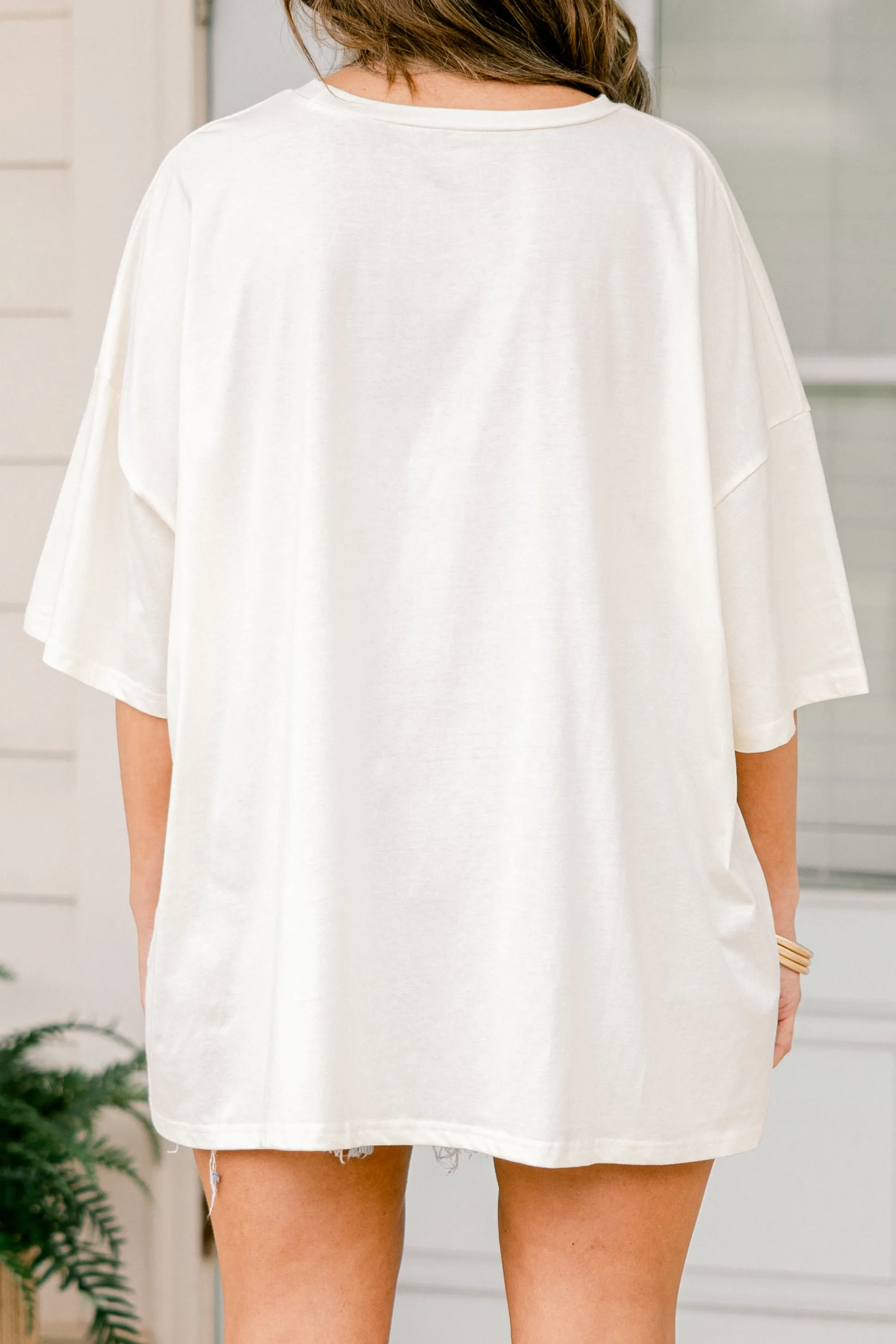 Patriotic Summer Boyfriend Tee, Ivory