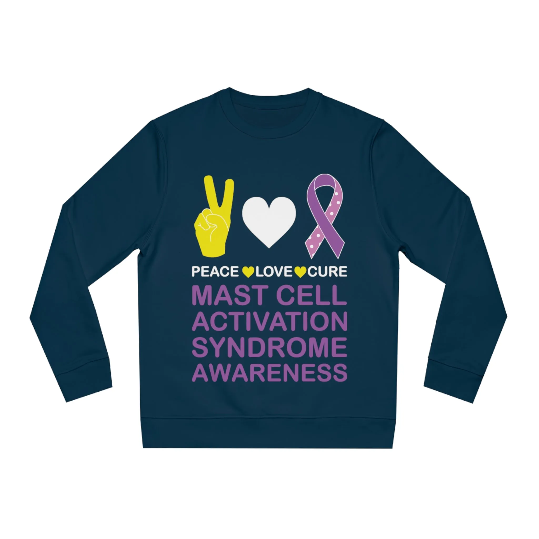 Peace Love Cure - Mast Cell Activation Syndrome, Unisex Organic Sweatshirt, Printed