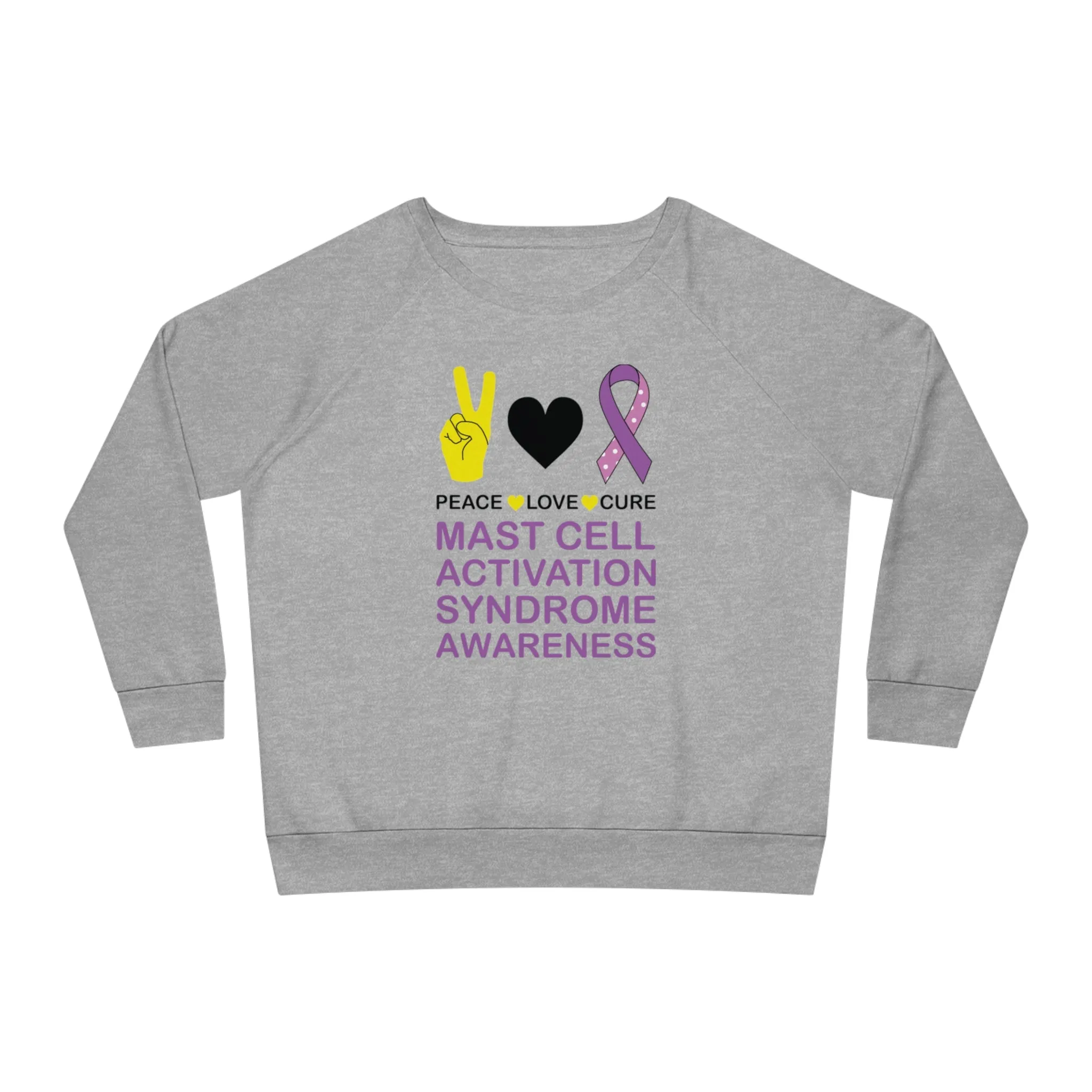 Peace Love Cure - Mast Cell Activation Syndrome, Women's Dazzler Relaxed Organic Fit Sweatshirt, Printed