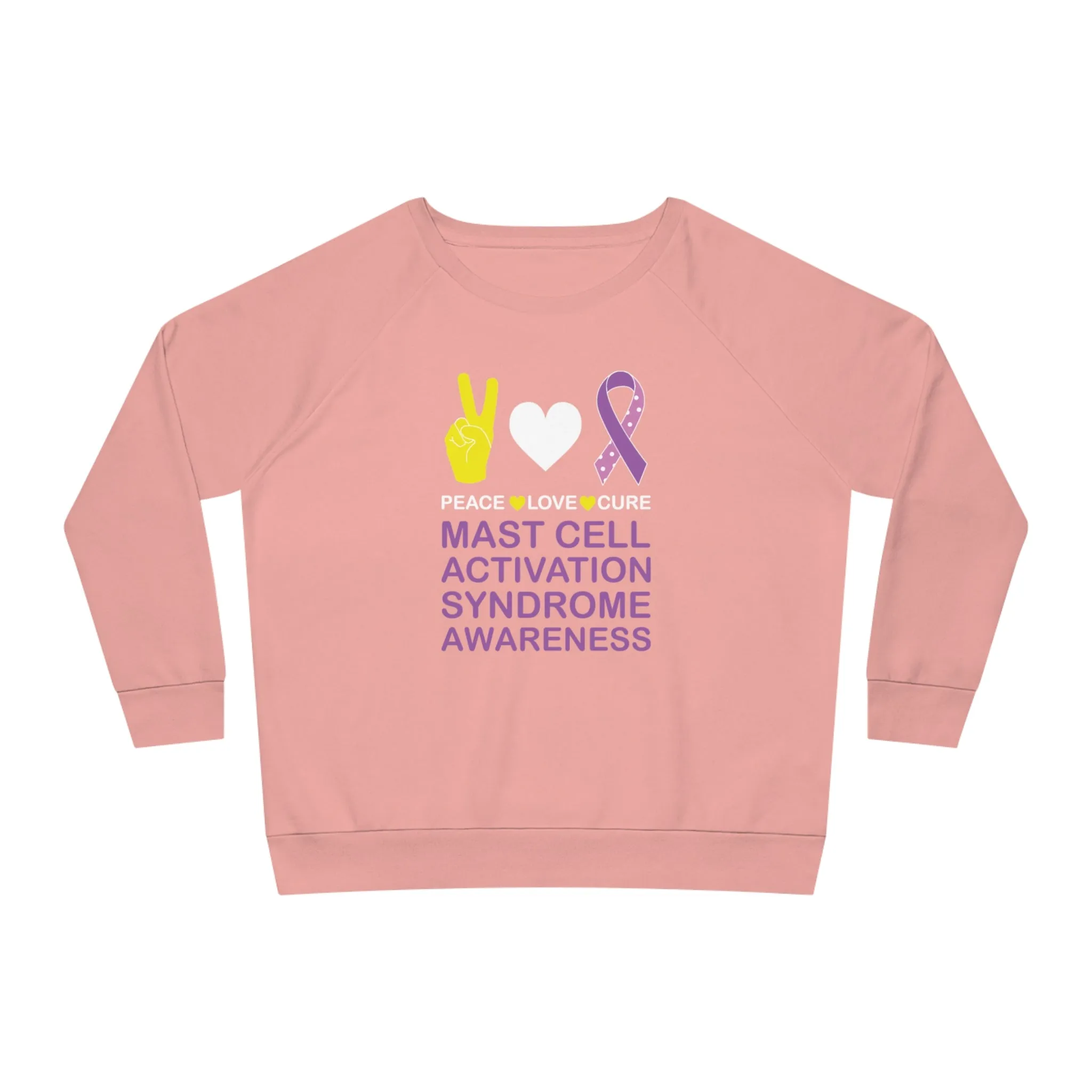 Peace Love Cure - Mast Cell Activation Syndrome, Women's Dazzler Relaxed Organic Fit Sweatshirt, Printed