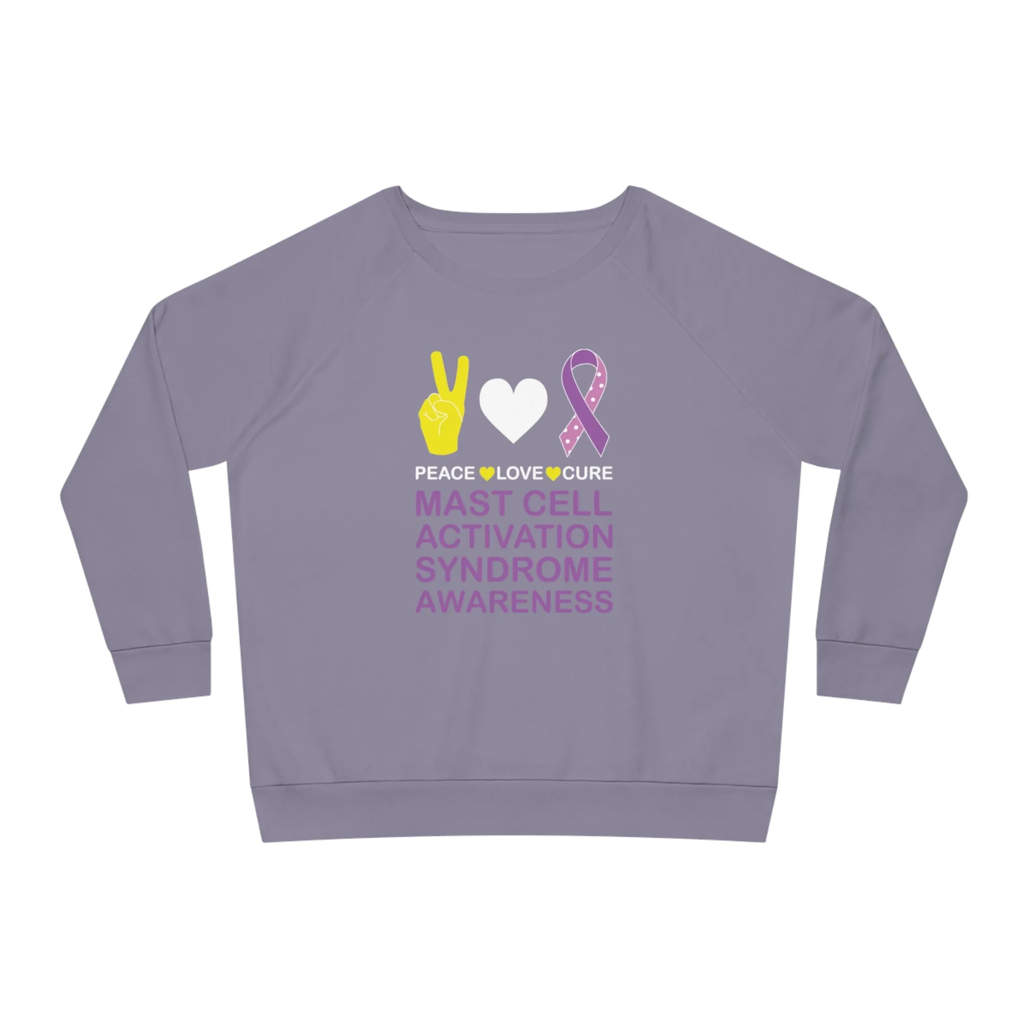 Peace Love Cure - Mast Cell Activation Syndrome, Women's Dazzler Relaxed Organic Fit Sweatshirt, Printed