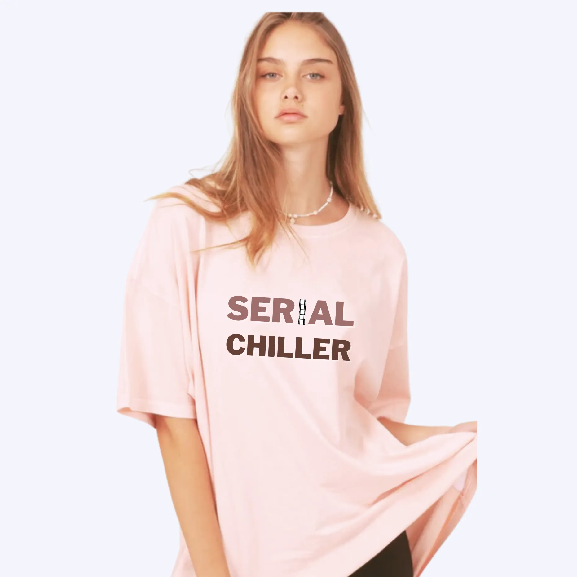 Peach Blossom Oversized Printed T-Shirt