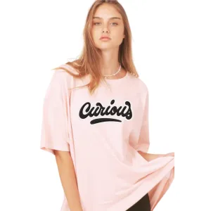 Peach Blossom Oversized Printed T-Shirt