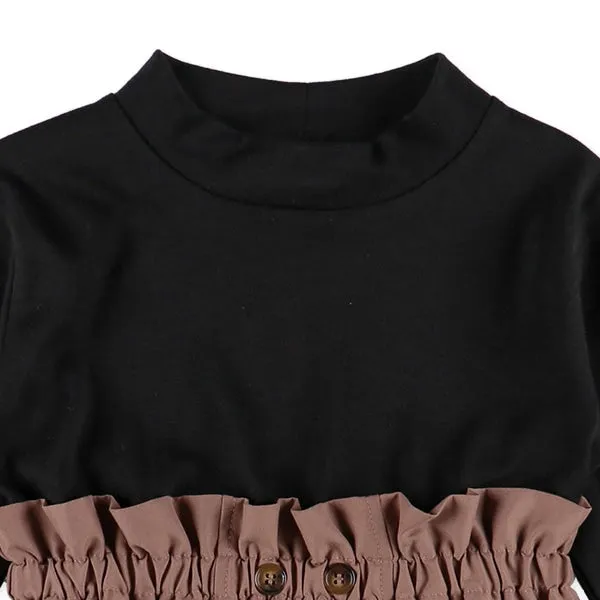 Peach-Skin Docking Dress (Winter, Spring, Autumn)