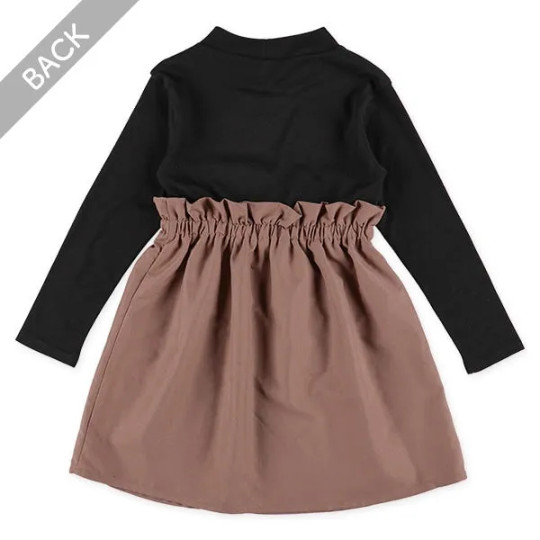 Peach-Skin Docking Dress (Winter, Spring, Autumn)