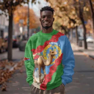 Personalised Eritrea Arabian Camel Sweatshirt Gerbera Flower - Flag Color LT15
