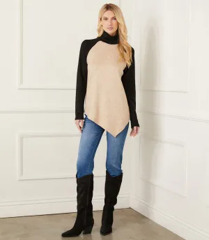 Petite Size Asymmetric Turtleneck Top