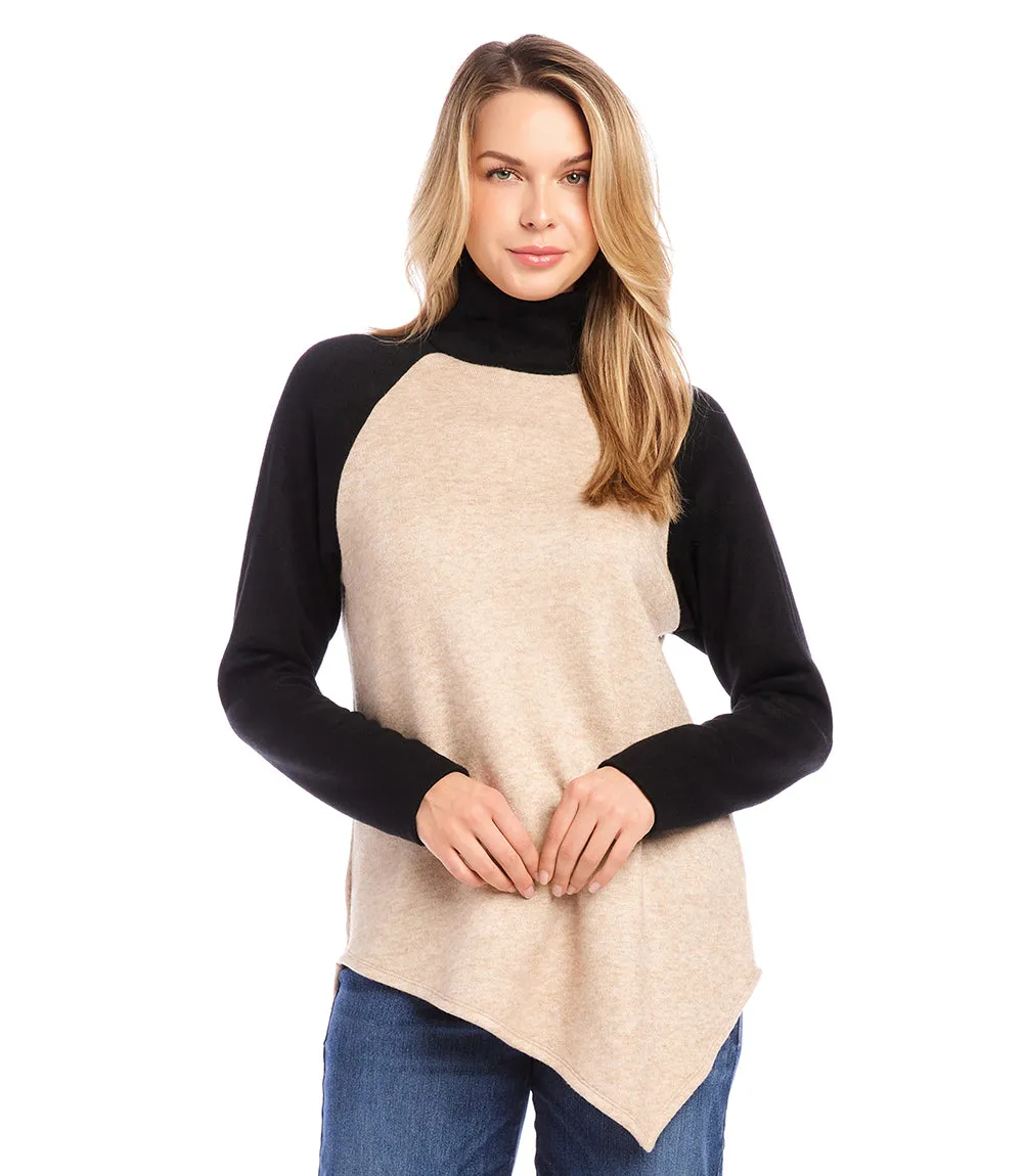 Petite Size Asymmetric Turtleneck Top